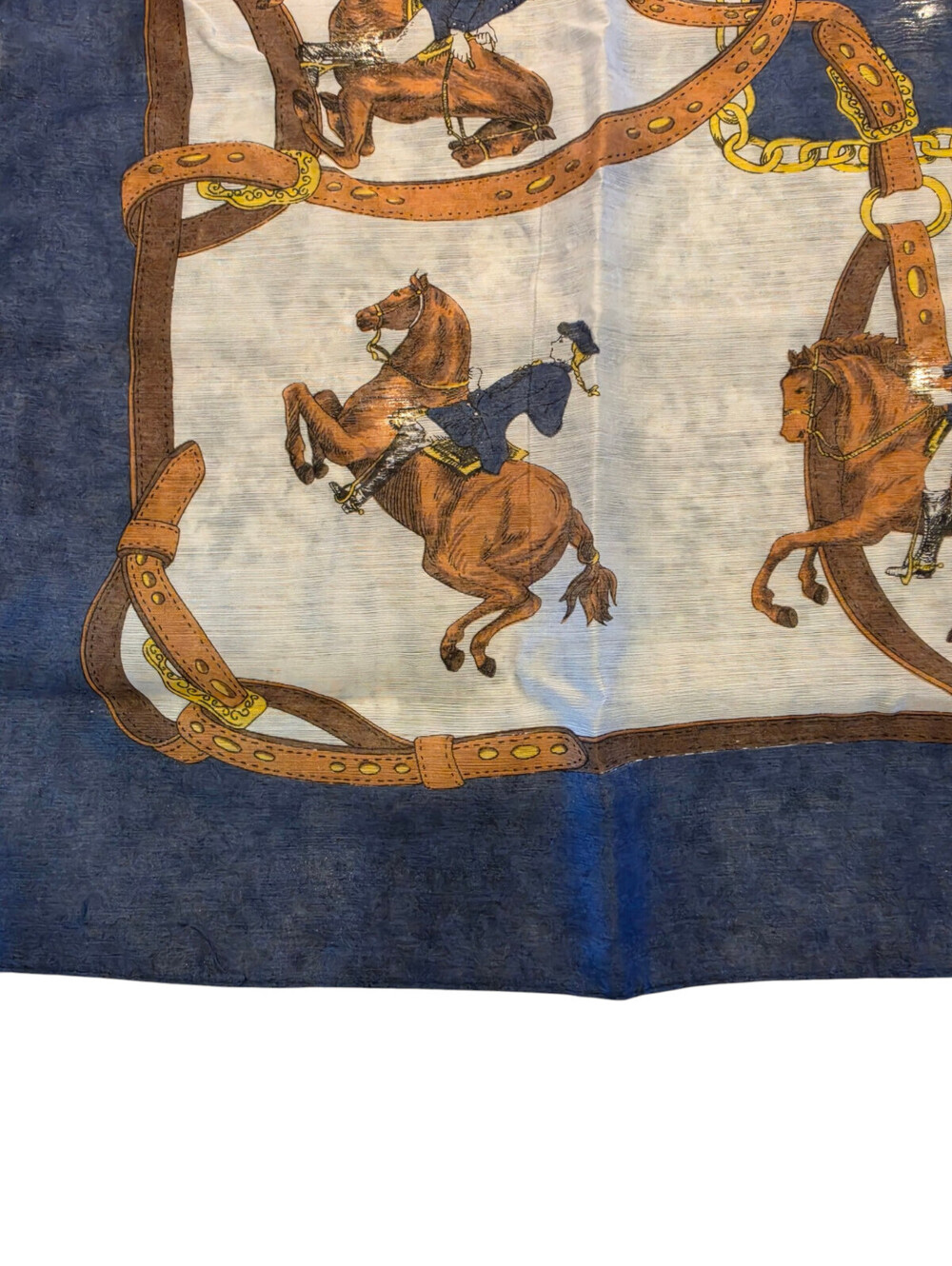 Vintage Spanish Riding School Wien Equestrian Scarf Horse Pattern - Picture 4 of 4